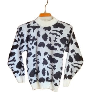 Vintage western cow print sweater